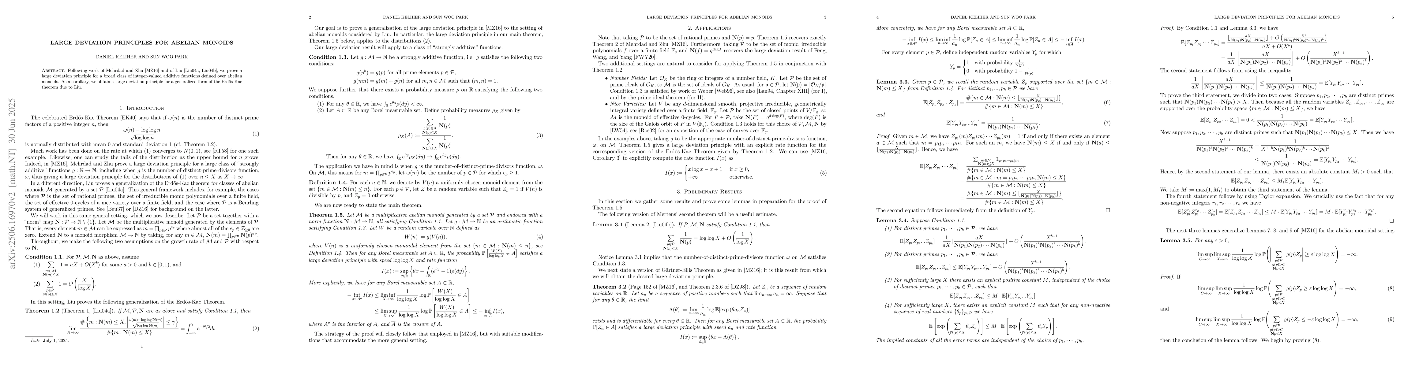 Thumbnail for Large deviation principles for abelian monoids