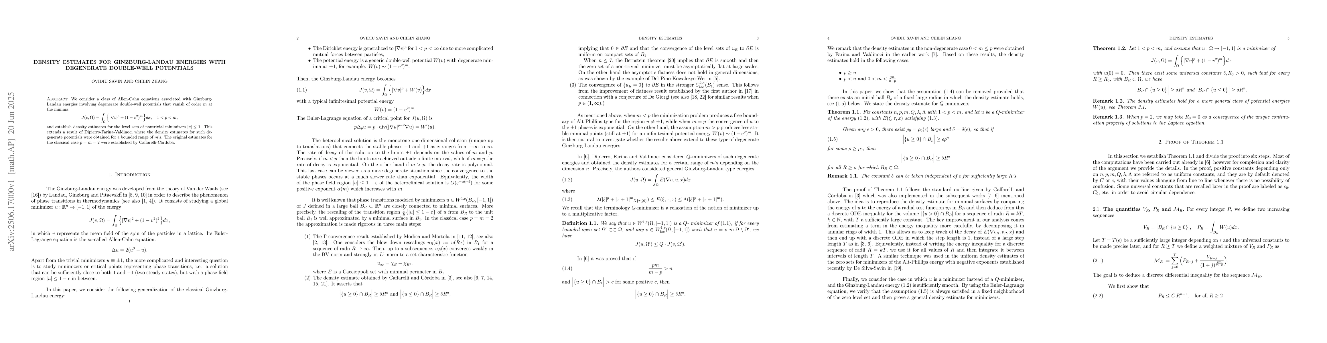 Thumbnail for Density estimates for Ginzburg-Landau energies with degenerate
  double-well potentials