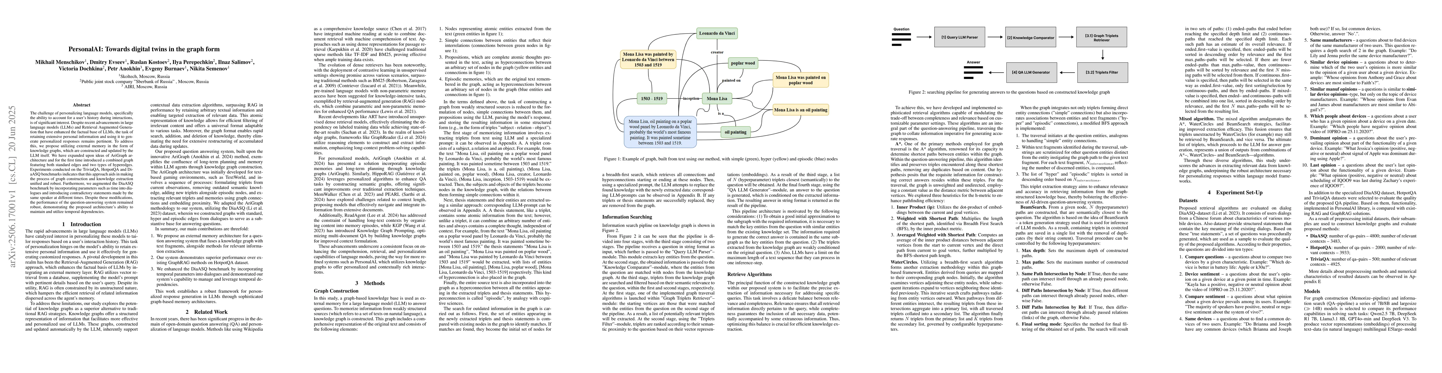 Thumbnail for PersonalAI: Towards digital twins in the graph form