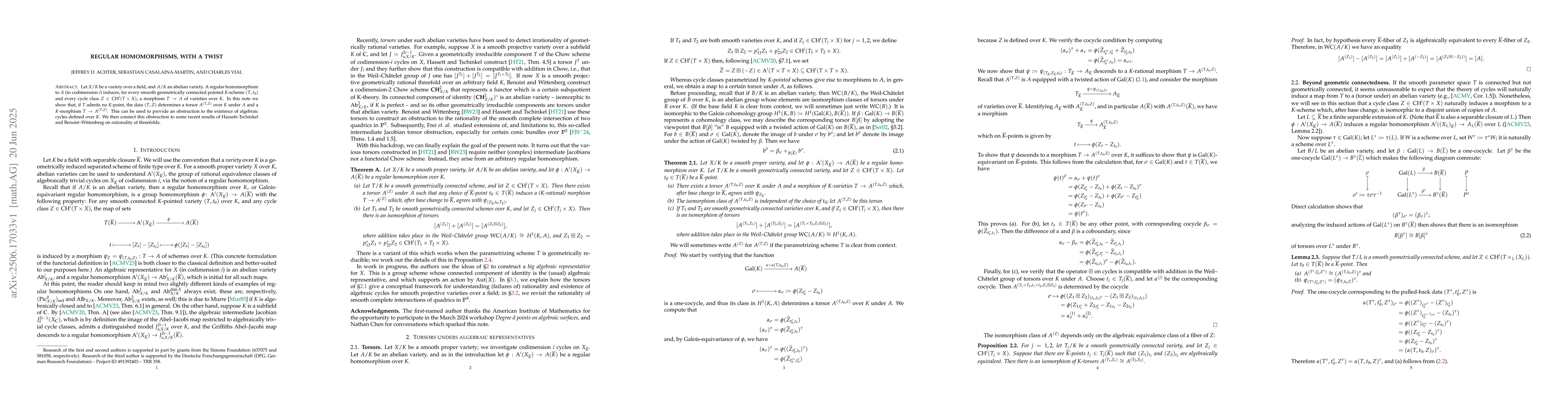 Thumbnail for Regular homomorphisms, with a twist