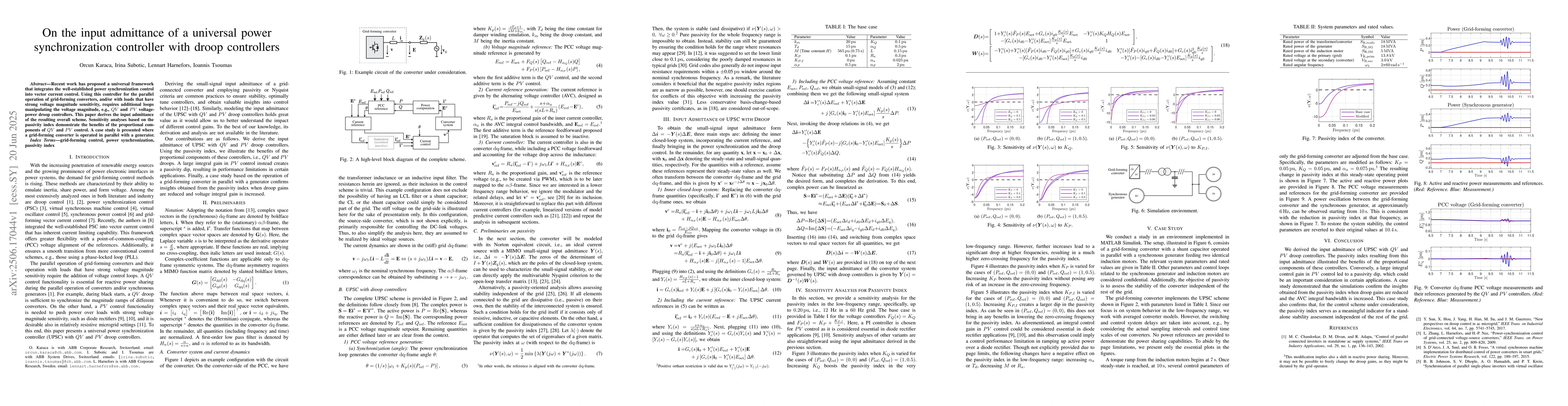 Thumbnail for On the input admittance of a universal power synchronization controller
  with droop controllers