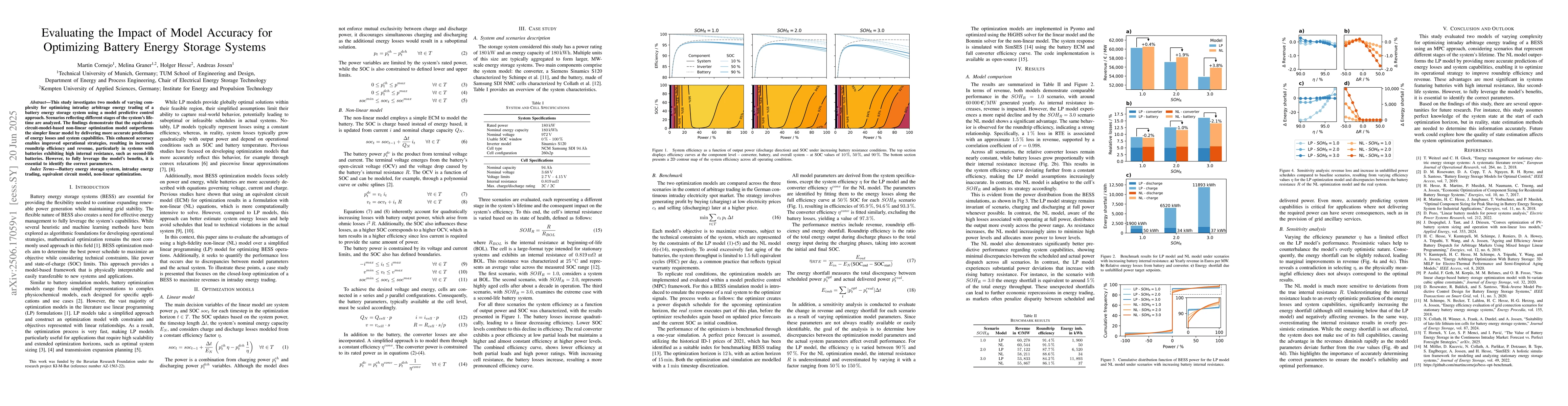 Thumbnail for Evaluating the Impact of Model Accuracy for Optimizing Battery Energy
  Storage Systems