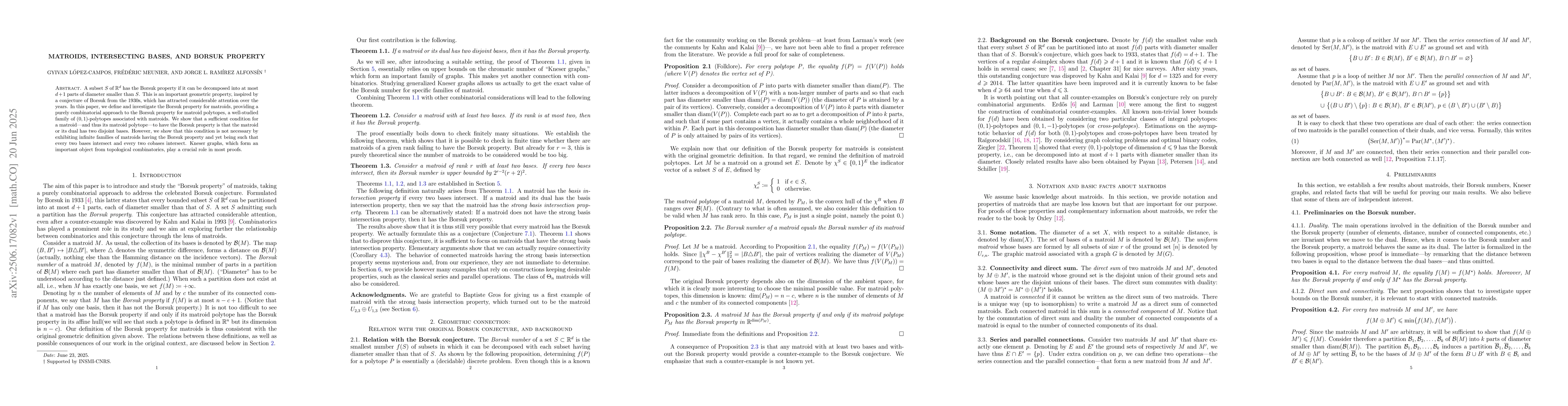 Thumbnail for Matroids, intersecting bases, and Borsuk property