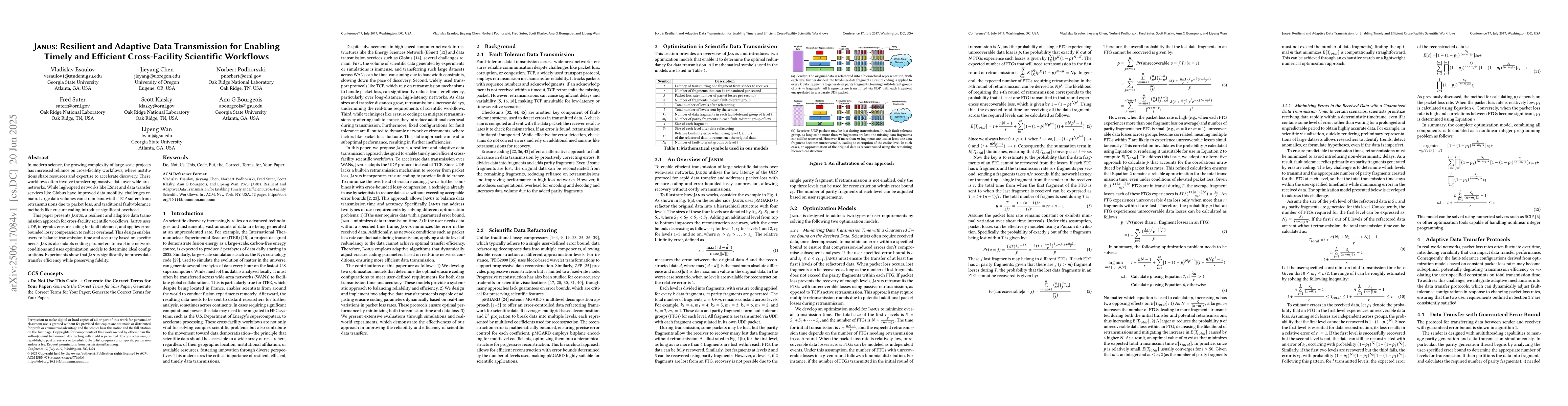 Thumbnail for JANUS: Resilient and Adaptive Data Transmission for Enabling Timely and
  Efficient Cross-Facility Scientific Workflows