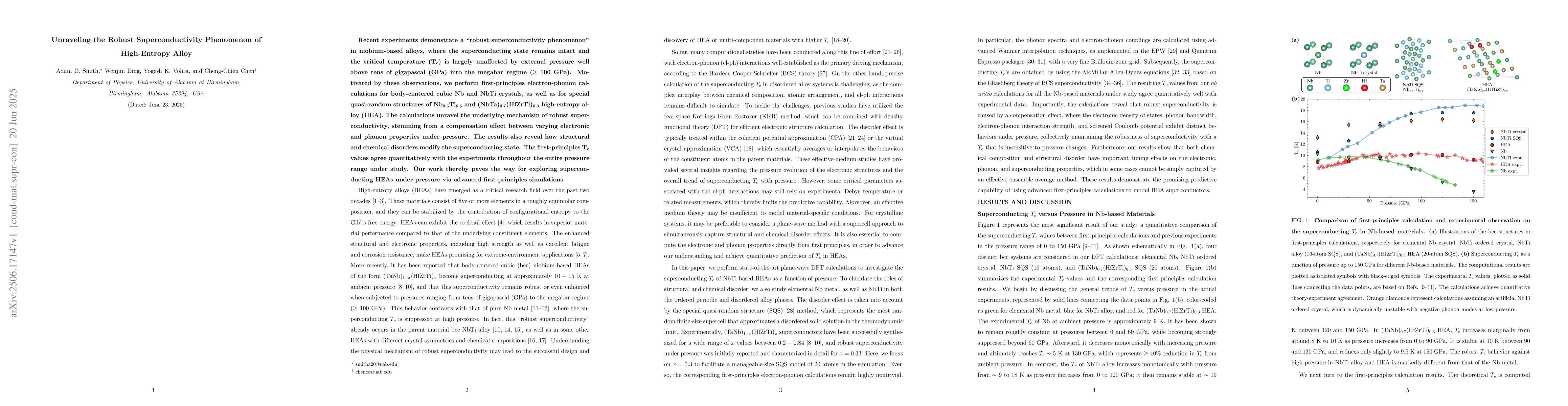Thumbnail for Unraveling the Robust Superconductivity Phenomenon of High-Entropy Alloy