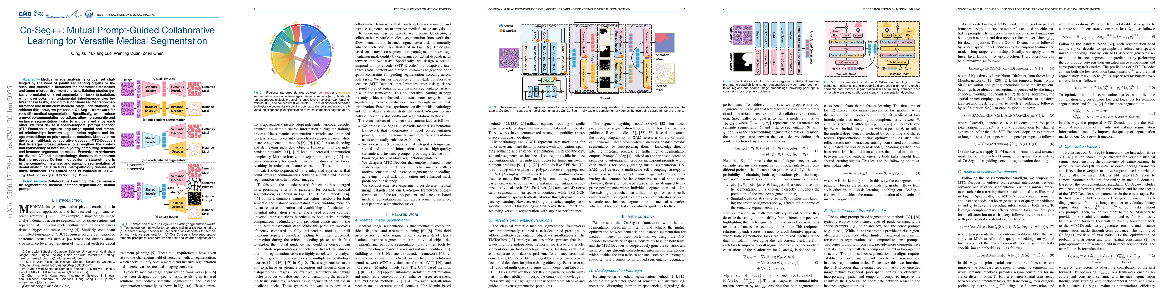Thumbnail for Co-Seg++: Mutual Prompt-Guided Collaborative Learning for Versatile
  Medical Segmentation