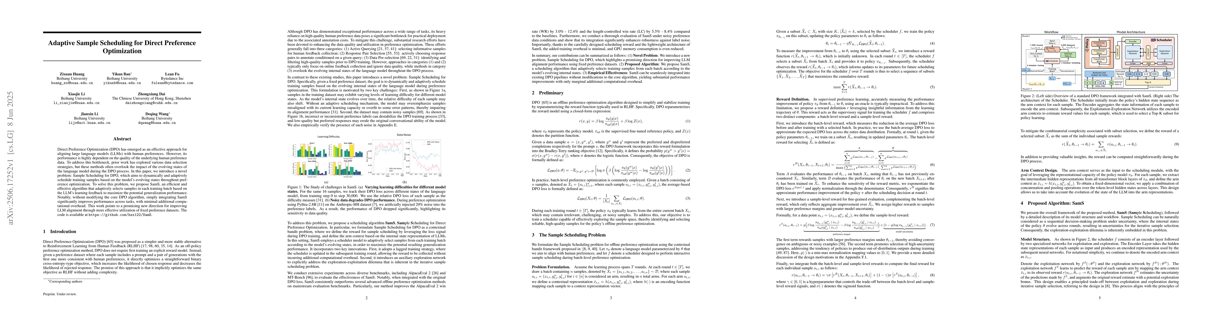 Thumbnail for Adaptive Sample Scheduling for Direct Preference Optimization