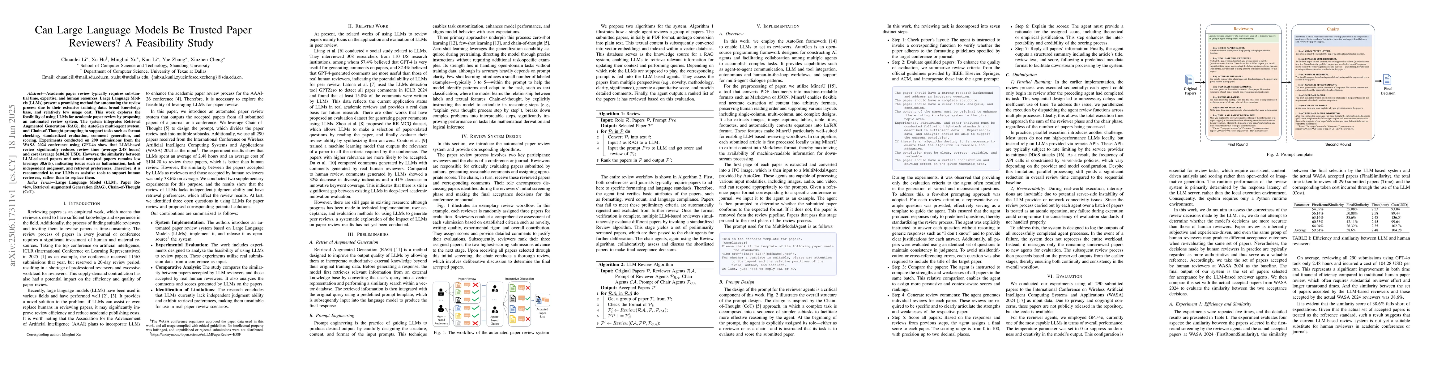Thumbnail for Can Large Language Models Be Trusted Paper Reviewers? A Feasibility
  Study