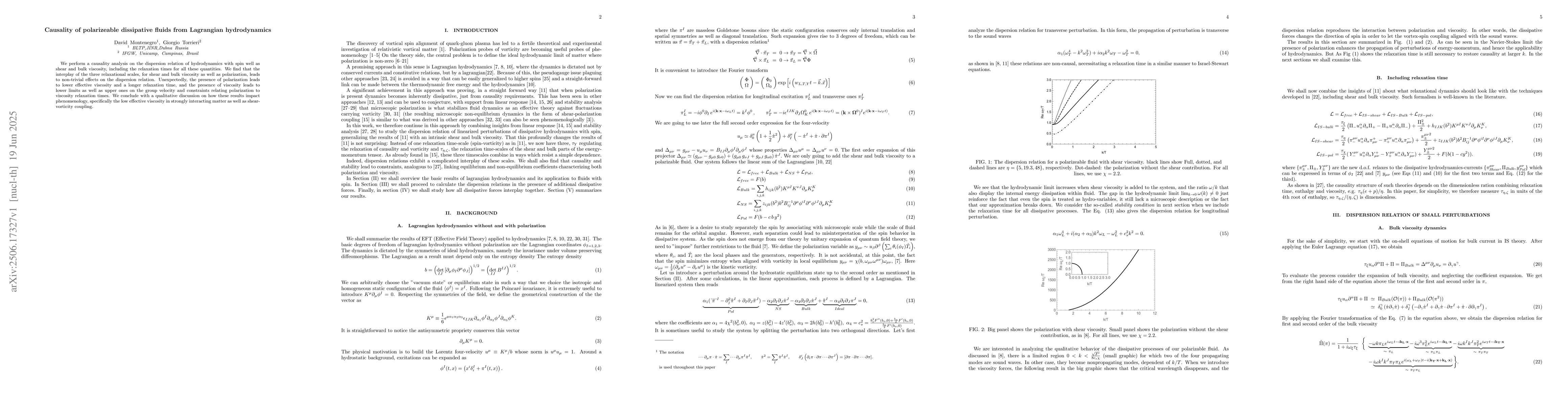 Thumbnail for Causality of polarizeable dissipative fluids from Lagrangian
  hydrodynamics