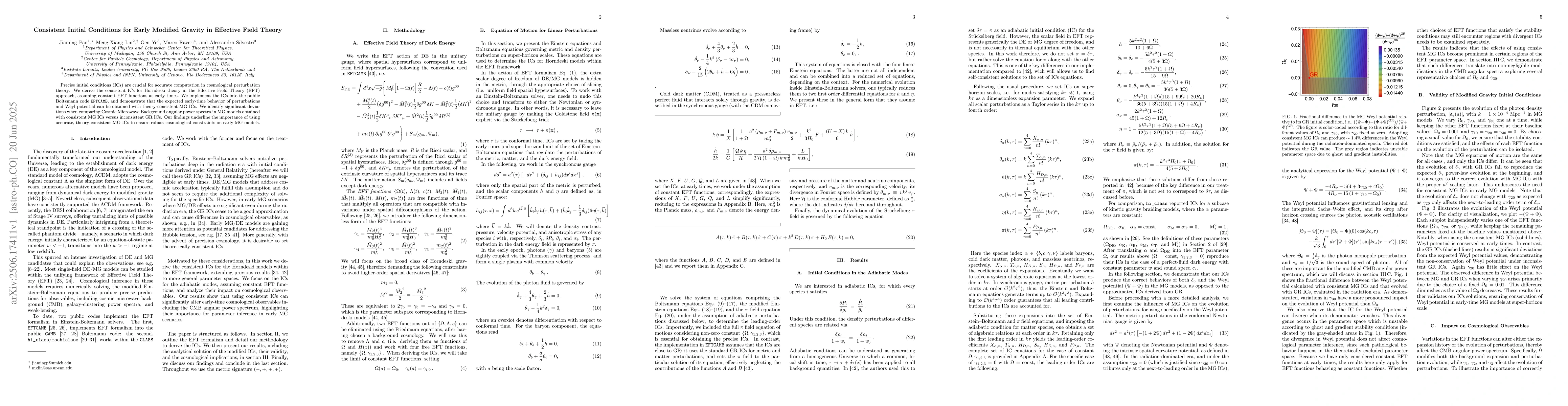 Thumbnail for Consistent Initial Conditions for Early Modified Gravity in Effective
  Field Theory