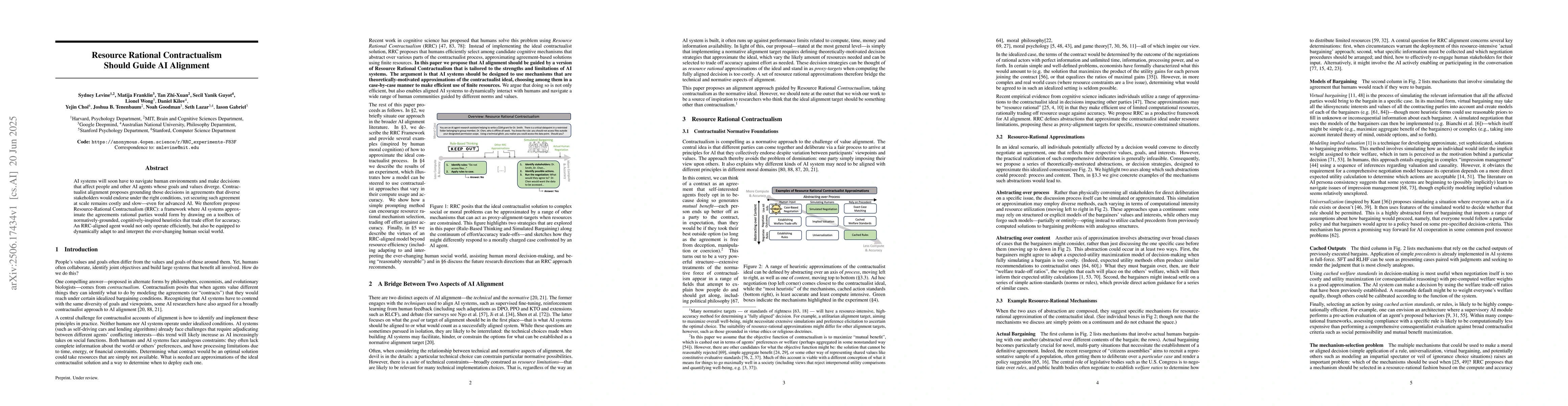 Thumbnail for Resource Rational Contractualism Should Guide AI Alignment
