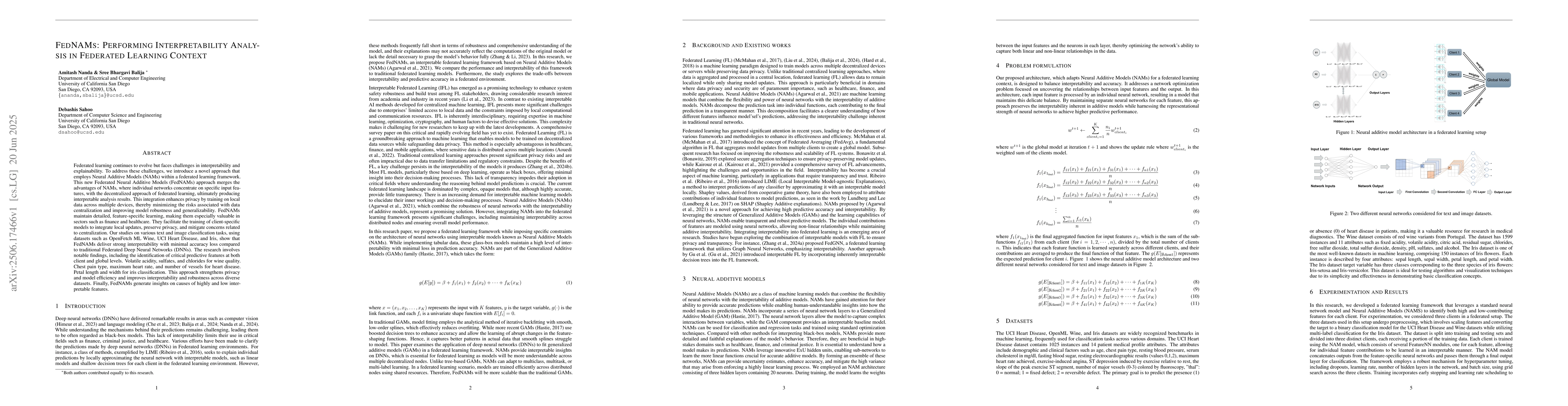 Thumbnail for FedNAMs: Performing Interpretability Analysis in Federated Learning
  Context