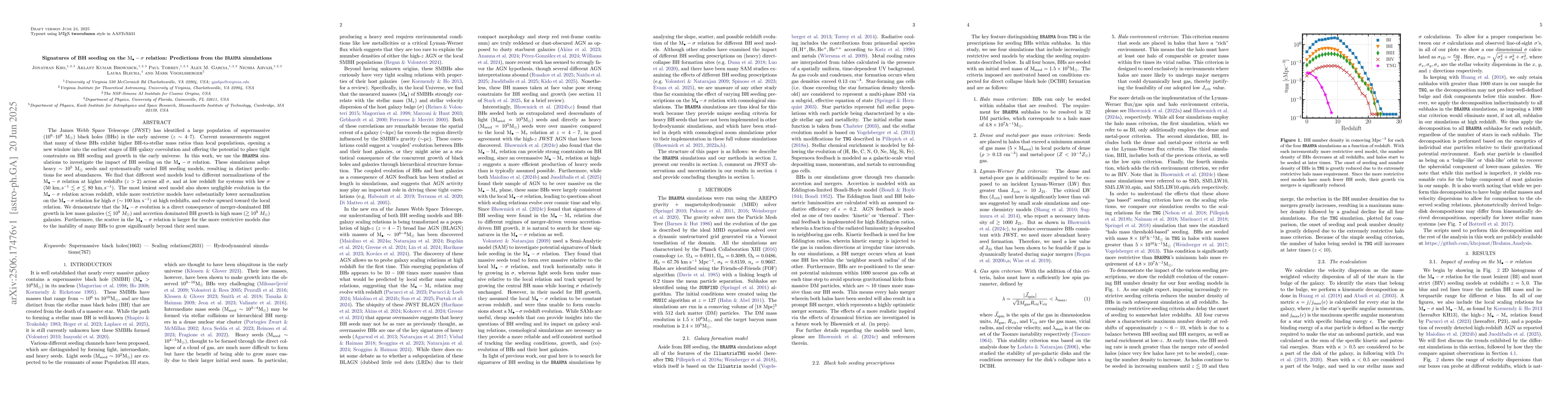 Thumbnail for Signatures of BH seeding on the $\mathrm{M_{\displaystyle
  \bullet}}-σ$ relation: Predictions from the BRAHMA simulations