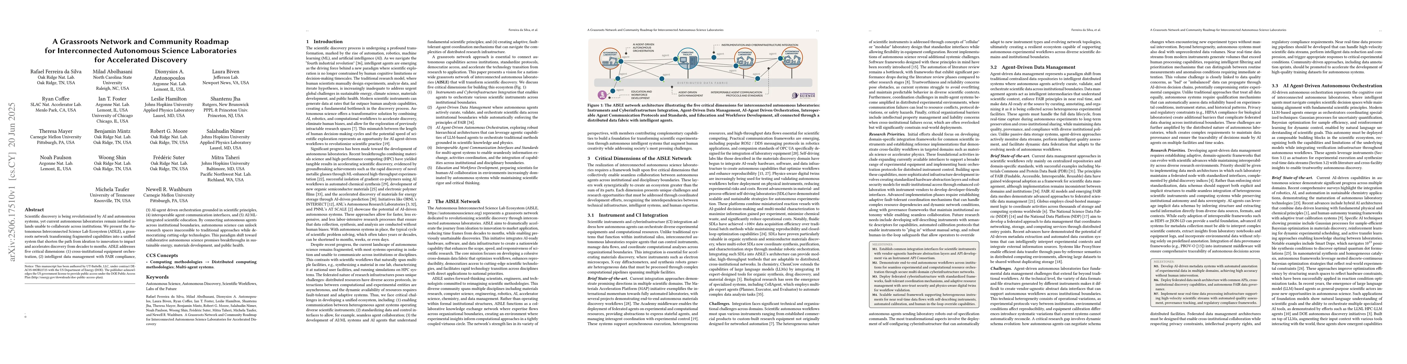 Thumbnail for A Grassroots Network and Community Roadmap for Interconnected Autonomous
  Science Laboratories for Accelerated Discovery
