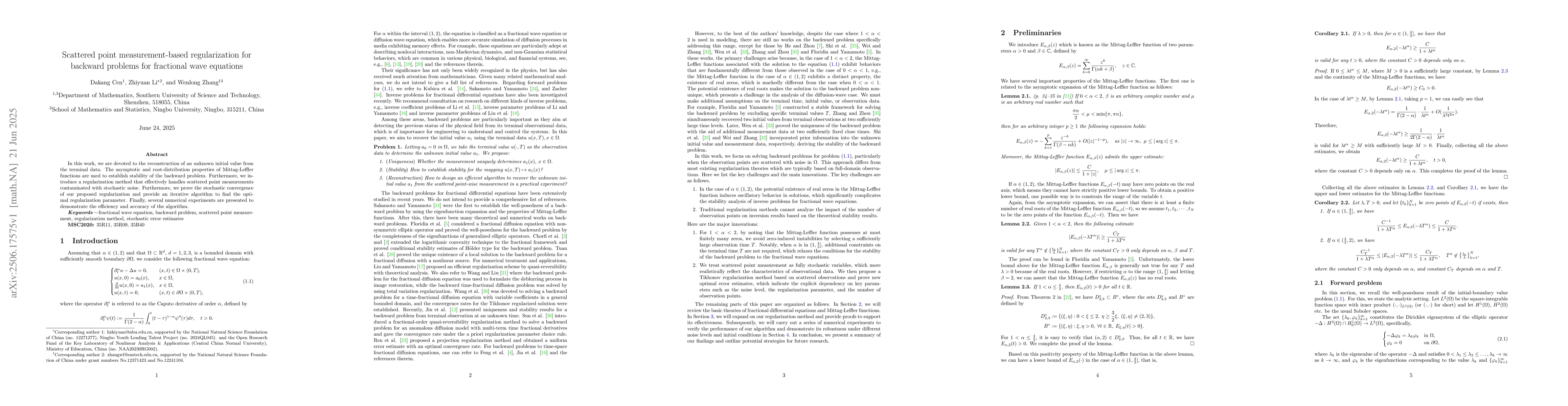 Thumbnail for Scattered point measurement-based regularization for backward problems
  for fractional wave equations