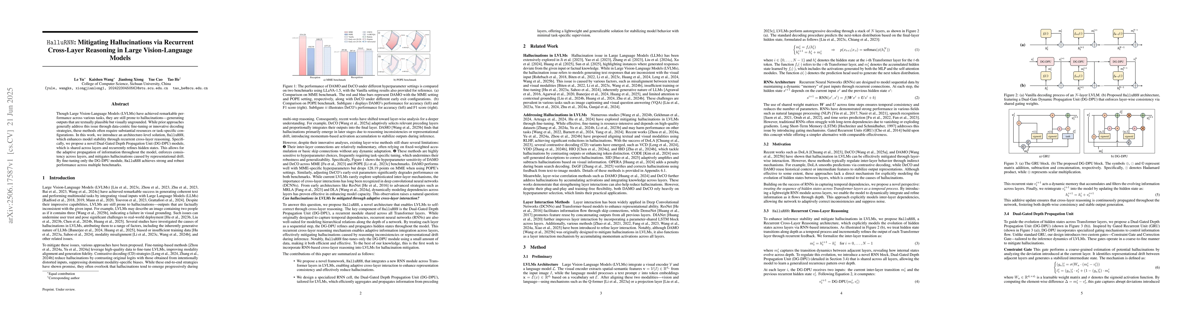 Thumbnail for HalluRNN: Mitigating Hallucinations via Recurrent Cross-Layer Reasoning
  in Large Vision-Language Models