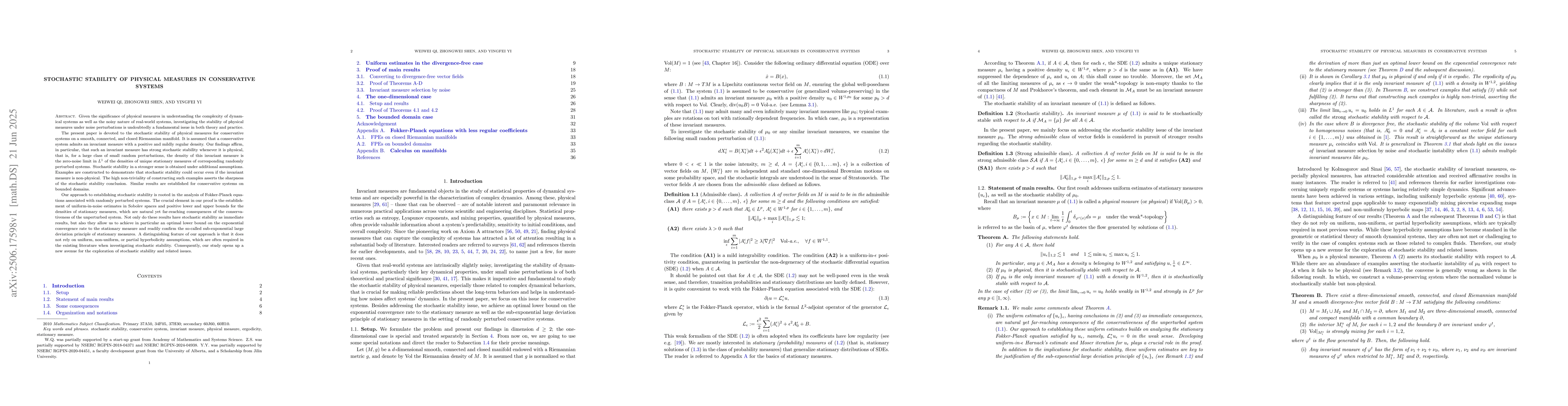 Thumbnail for Stochastic stability of physical measures in conservative systems