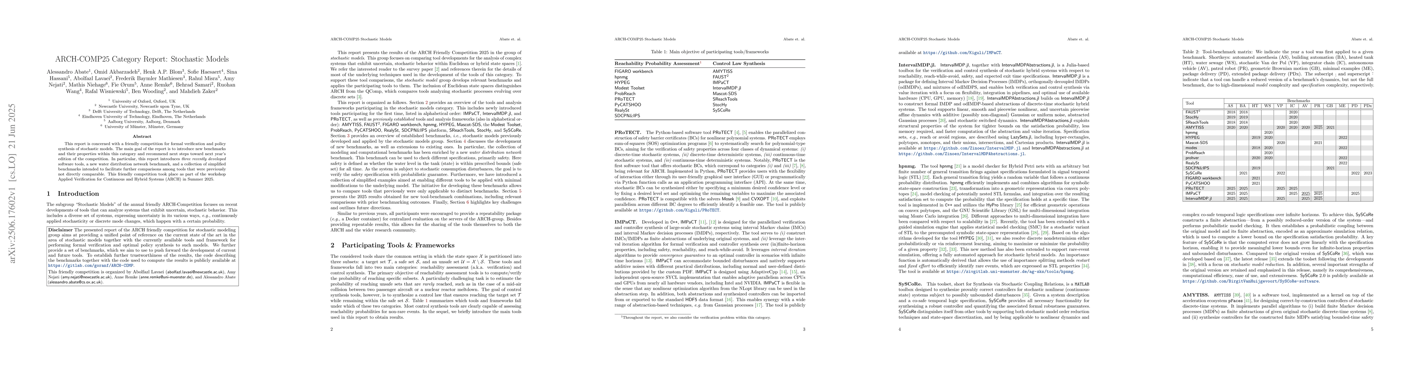 Thumbnail for ARCH-COMP25 Category Report: Stochastic Models