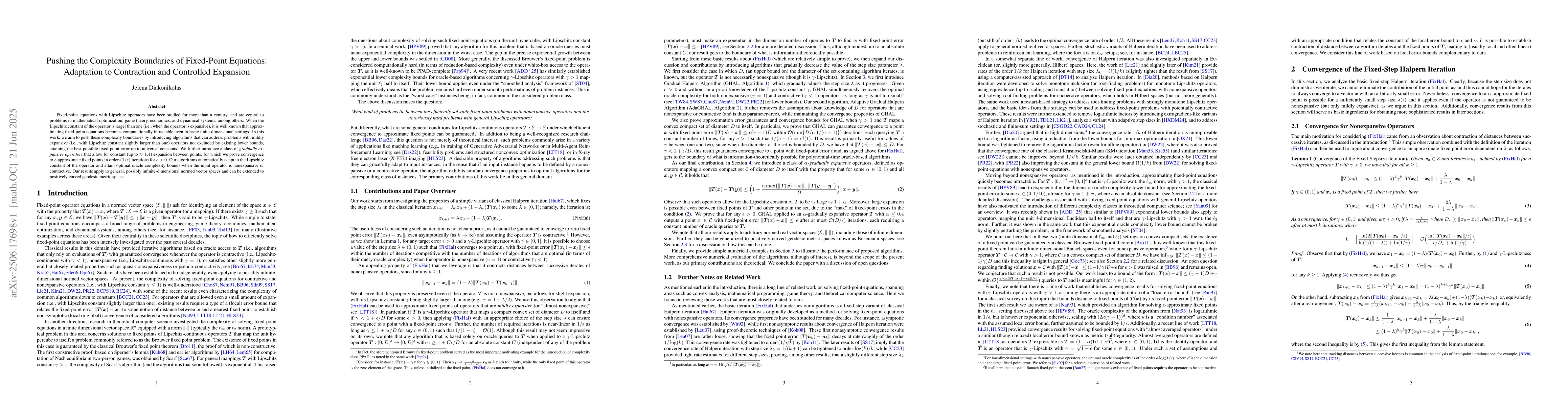 Thumbnail for Pushing the Complexity Boundaries of Fixed-Point Equations: Adaptation
  to Contraction and Controlled Expansion