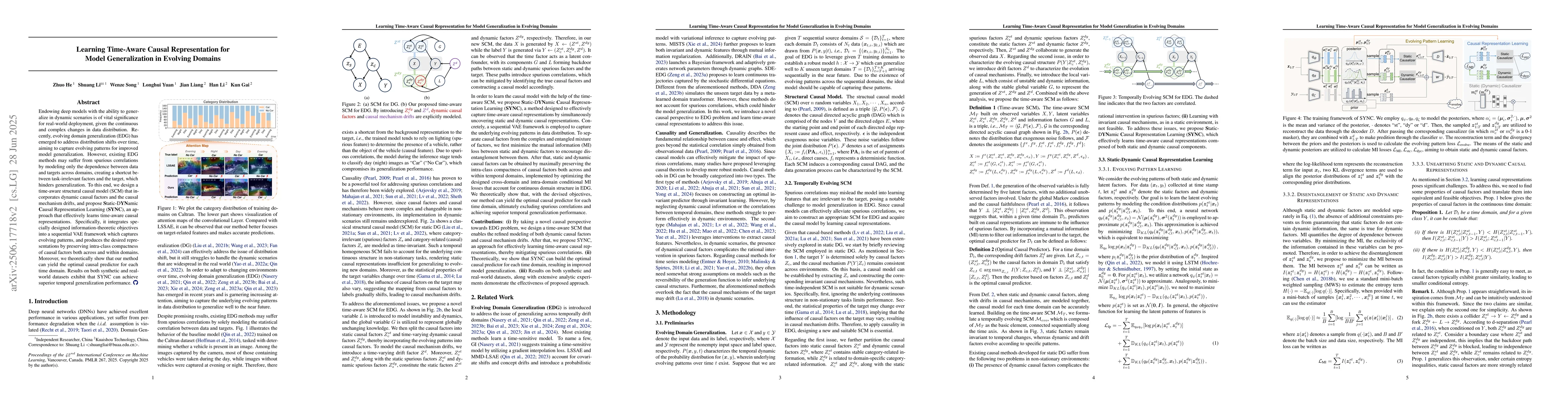 Thumbnail for Learning Time-Aware Causal Representation for Model Generalization in
  Evolving Domains