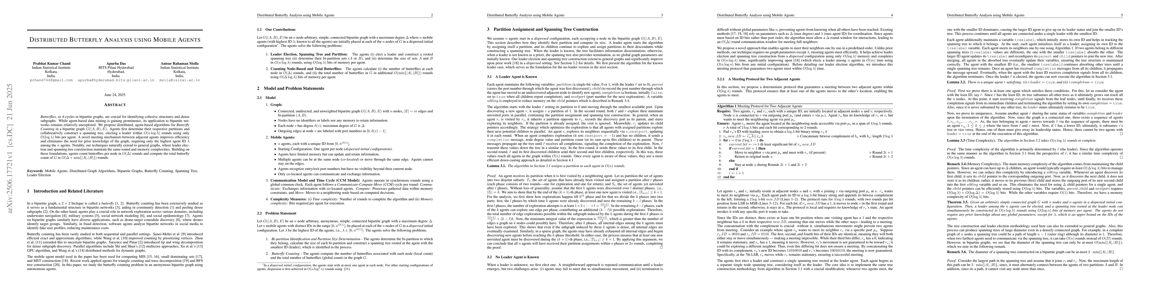 Thumbnail for Distributed Butterfly Analysis using Mobile Agents