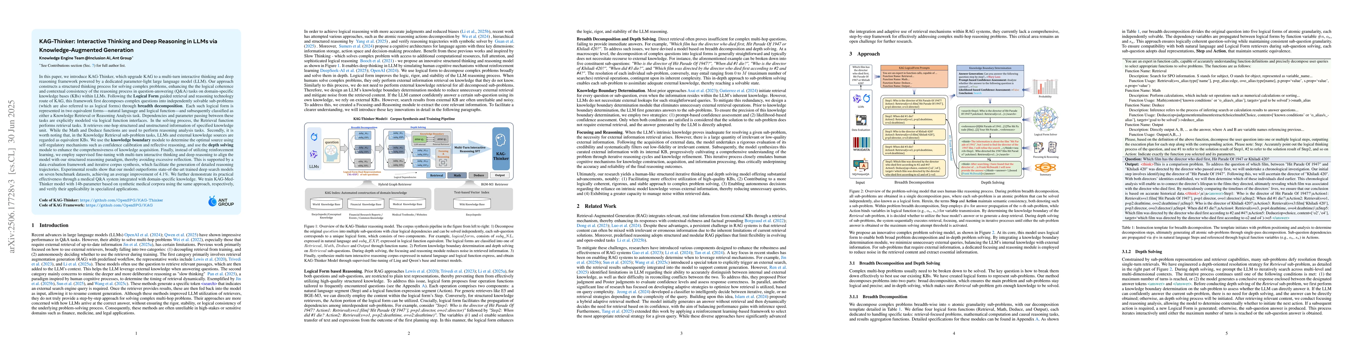 Thumbnail for KAG-Thinker: Interactive Thinking and Deep Reasoning in LLMs via
  Knowledge-Augmented Generation