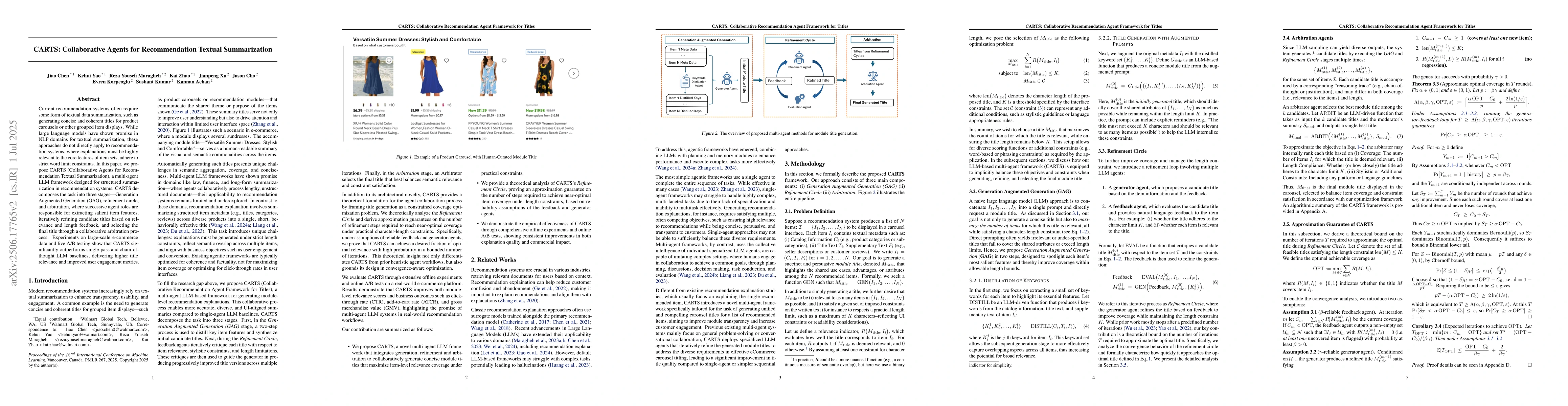 Thumbnail for CARTS: Collaborative Agents for Recommendation Textual Summarization