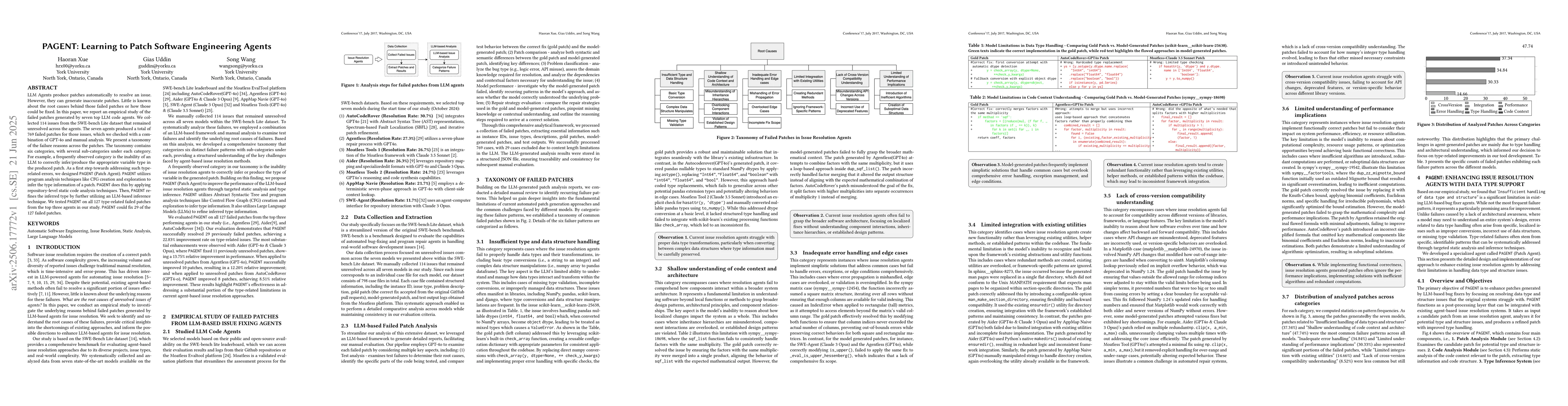 Thumbnail for PAGENT: Learning to Patch Software Engineering Agents