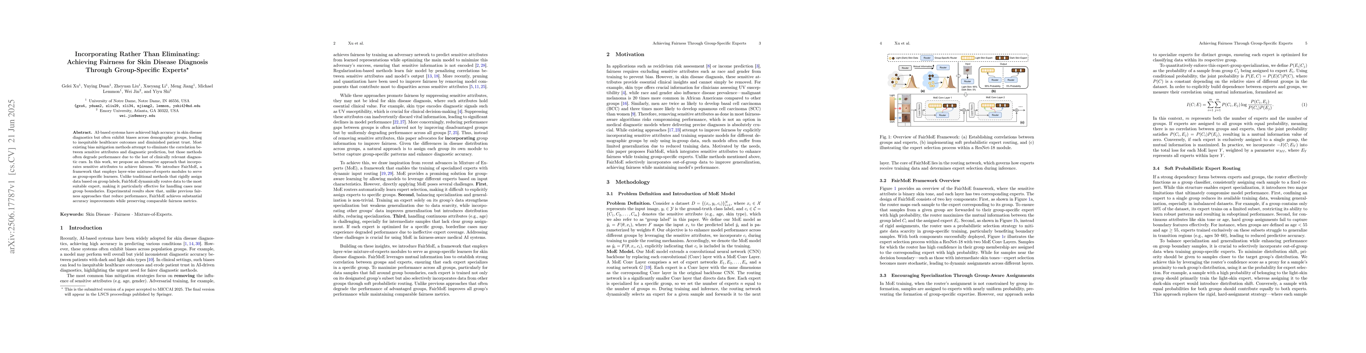 Thumbnail for Incorporating Rather Than Eliminating: Achieving Fairness for Skin
  Disease Diagnosis Through Group-Specific Expert