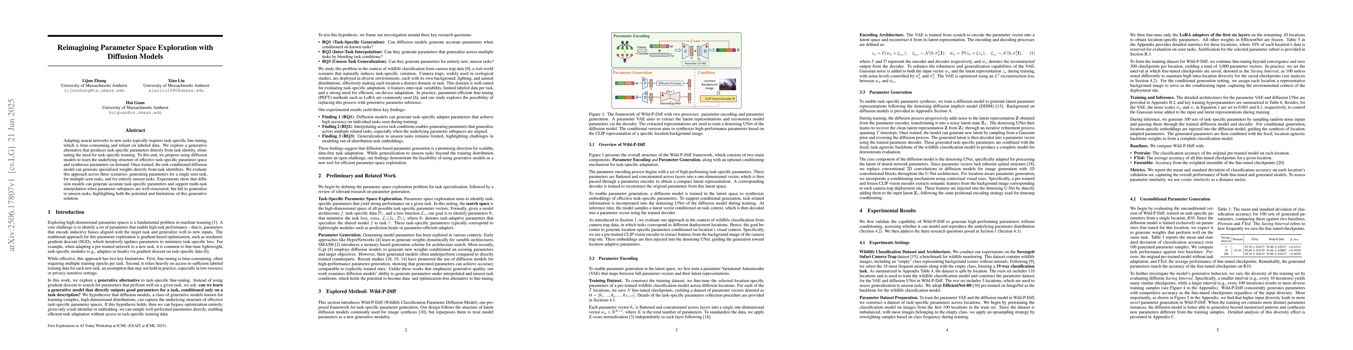 Thumbnail for Reimagining Parameter Space Exploration with Diffusion Models