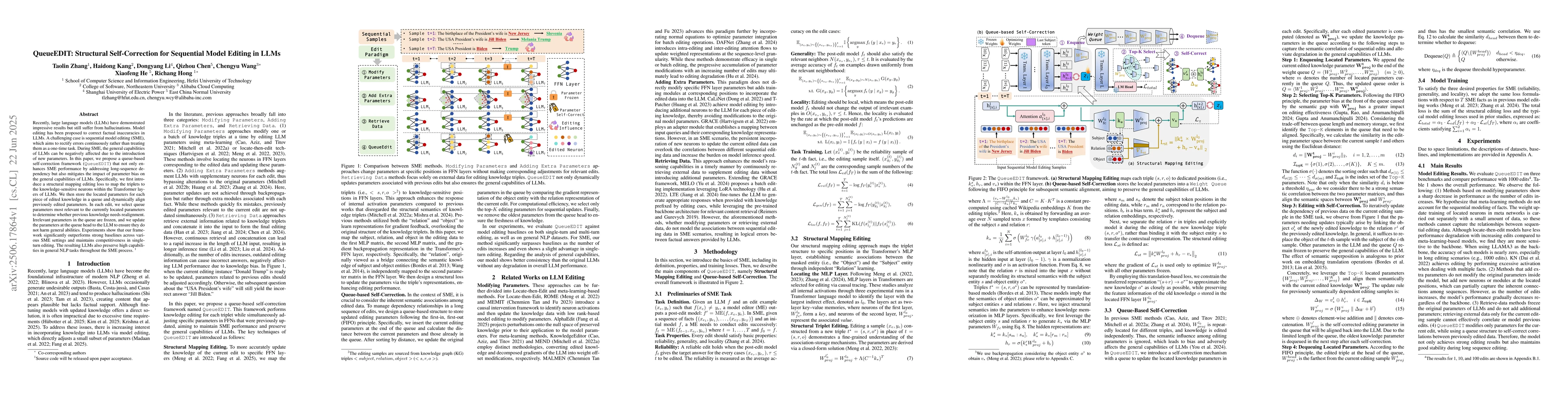 Thumbnail for QueueEDIT: Structural Self-Correction for Sequential Model Editing in
  LLMs