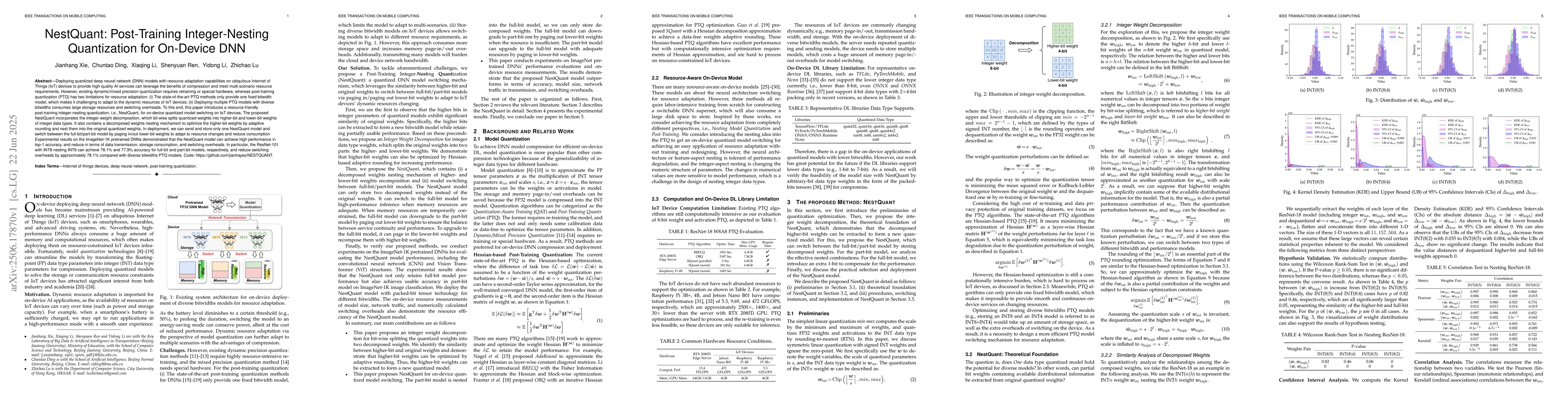 Thumbnail for NestQuant: Post-Training Integer-Nesting Quantization for On-Device DNN