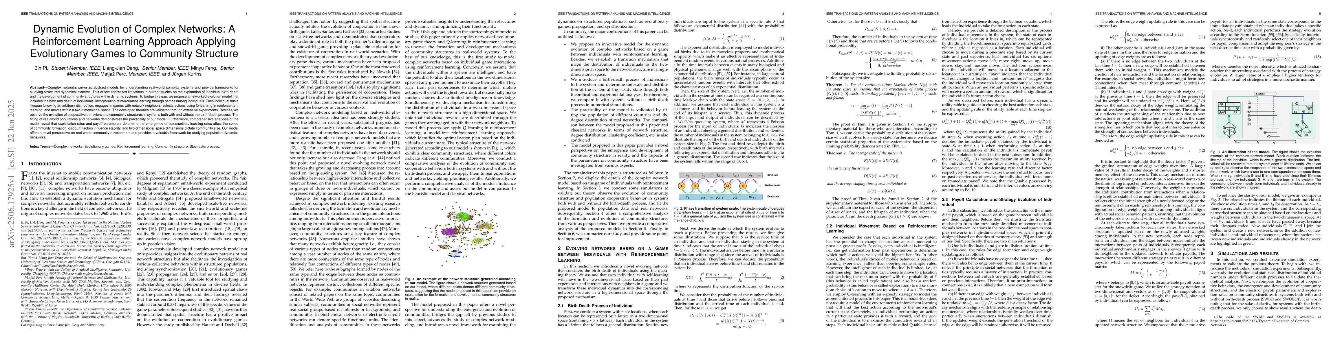 Thumbnail for Dynamic Evolution of Complex Networks: A Reinforcement Learning Approach
  Applying Evolutionary Games to Community Structure