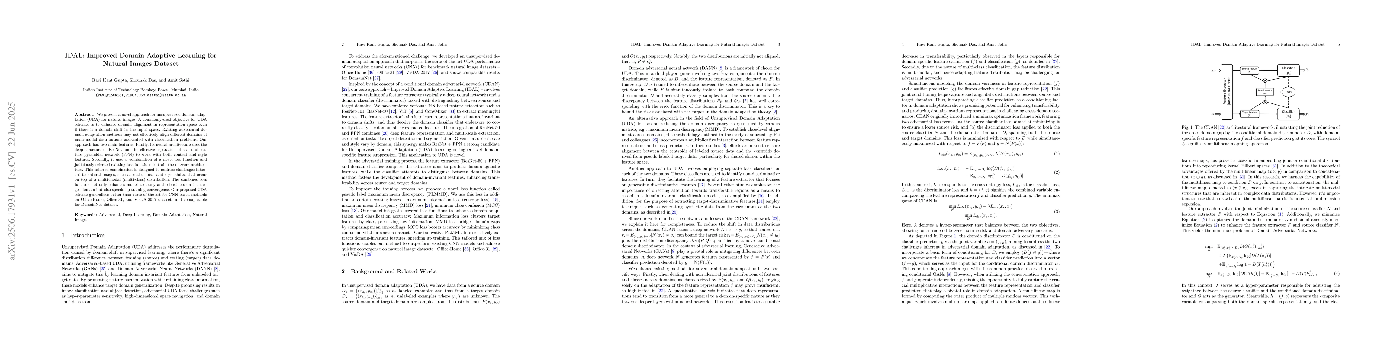 Thumbnail for IDAL: Improved Domain Adaptive Learning for Natural Images Dataset