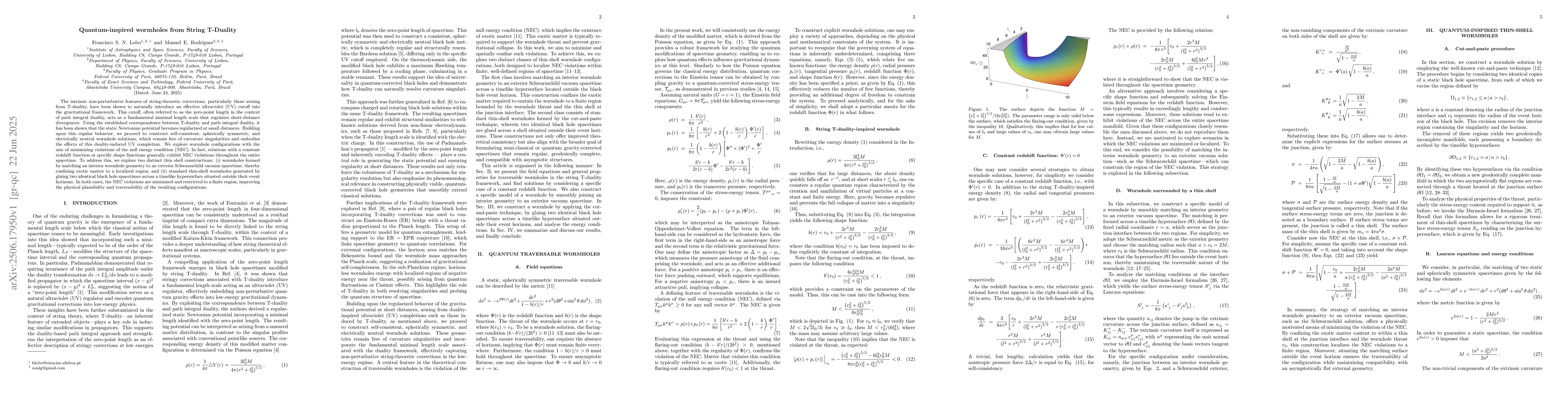Thumbnail for Quantum-inspired wormholes from String T-Duality