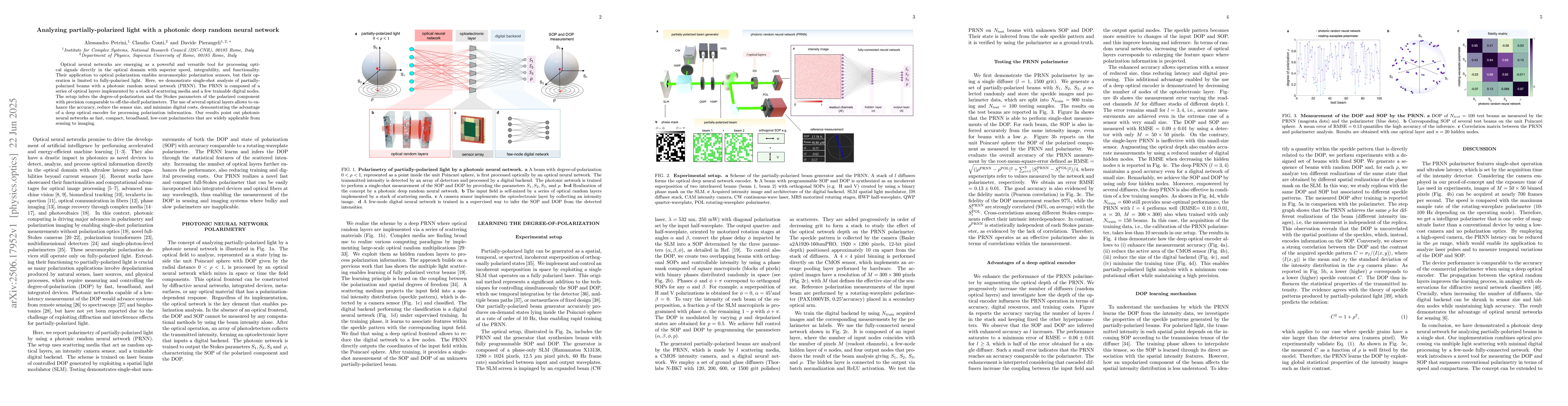Thumbnail for Analyzing partially-polarized light with a photonic deep random neural
  network
