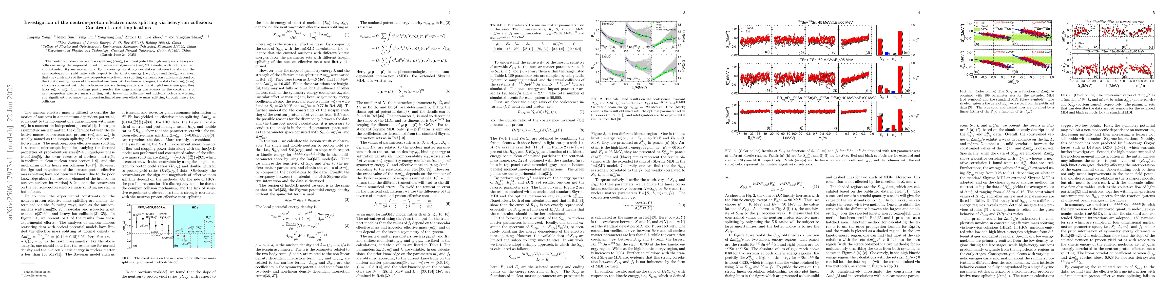 Thumbnail for Investigation of the neutron-proton effective mass splitting via heavy
  ion collisions: Constraints and Implications