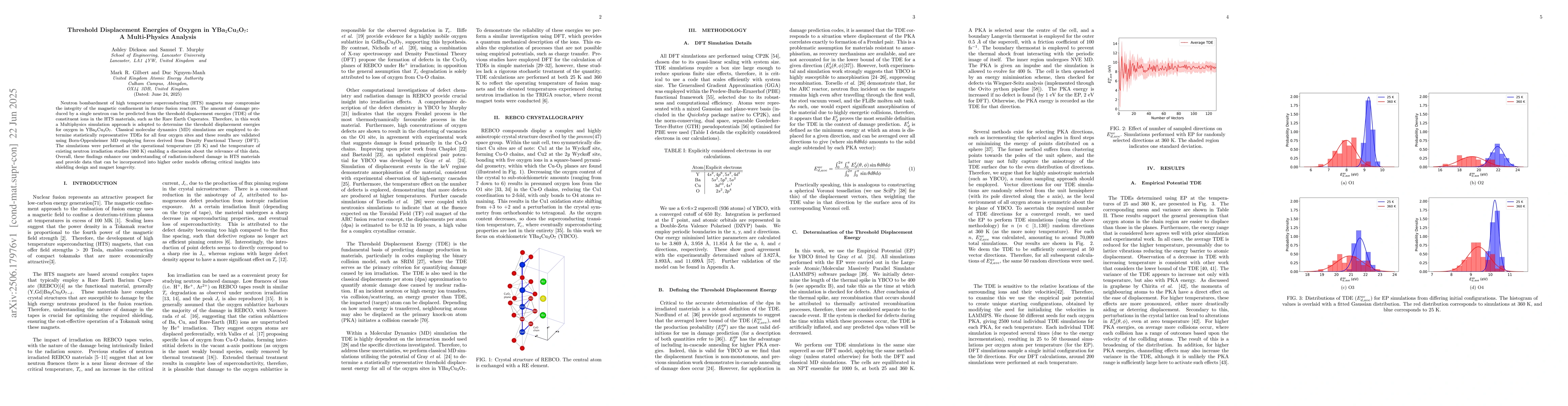 Thumbnail for Threshold Displacement Energies of Oxygen in YBa$_2$Cu$_3$O$_7$: A
  Multi-Physics Analysis