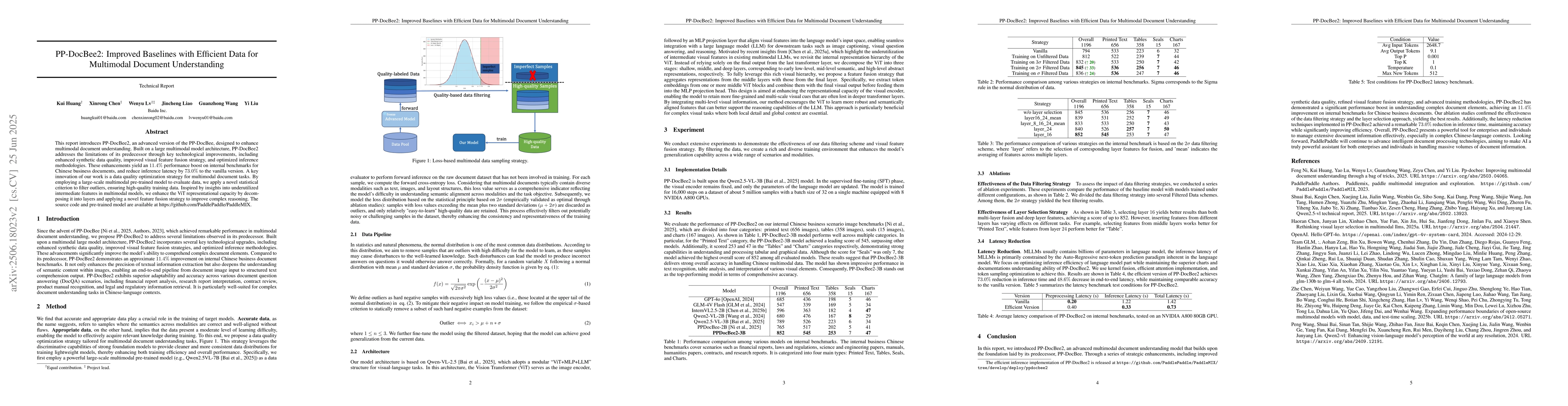 Thumbnail for PP-DocBee2: Improved Baselines with Efficient Data for Multimodal
  Document Understanding