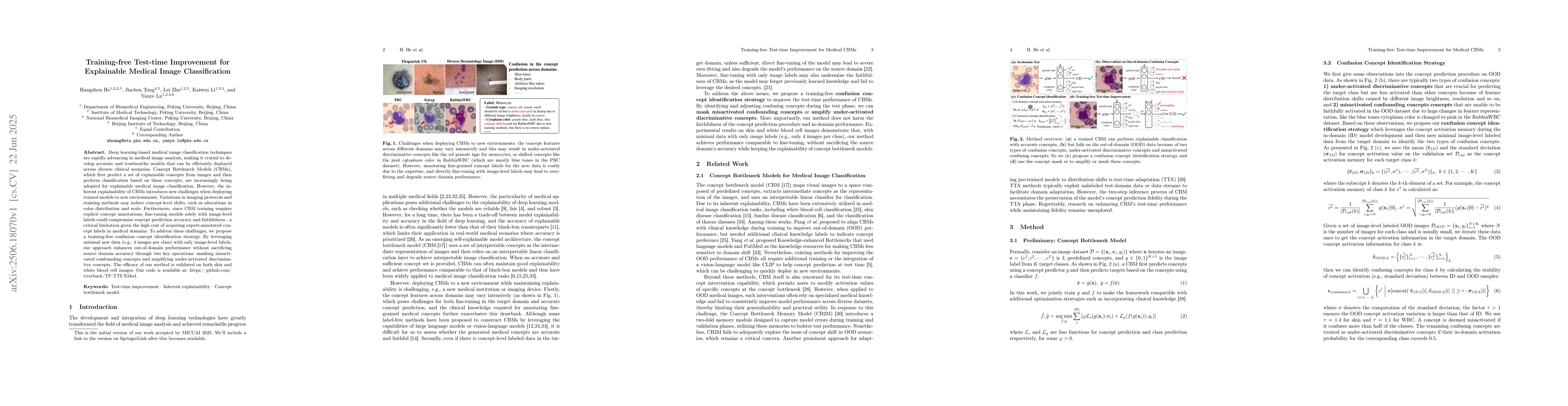 Thumbnail for Training-free Test-time Improvement for Explainable Medical Image
  Classification