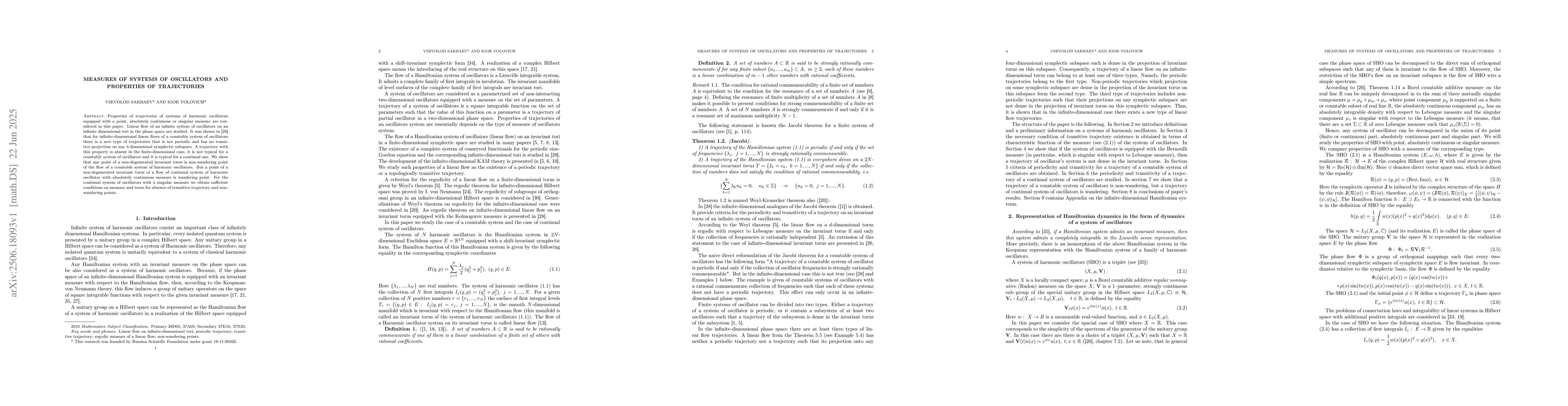 Thumbnail for Measures of Systems of Oscillators and Properties of Trajectories