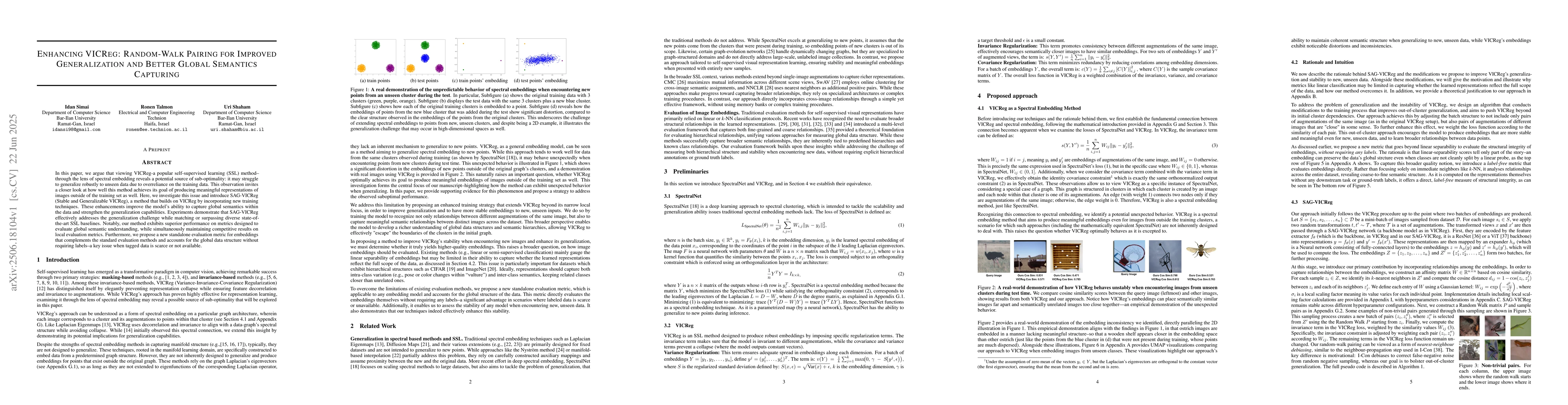 Thumbnail for Enhancing VICReg: Random-Walk Pairing for Improved Generalization and
  Better Global Semantics Capturing
