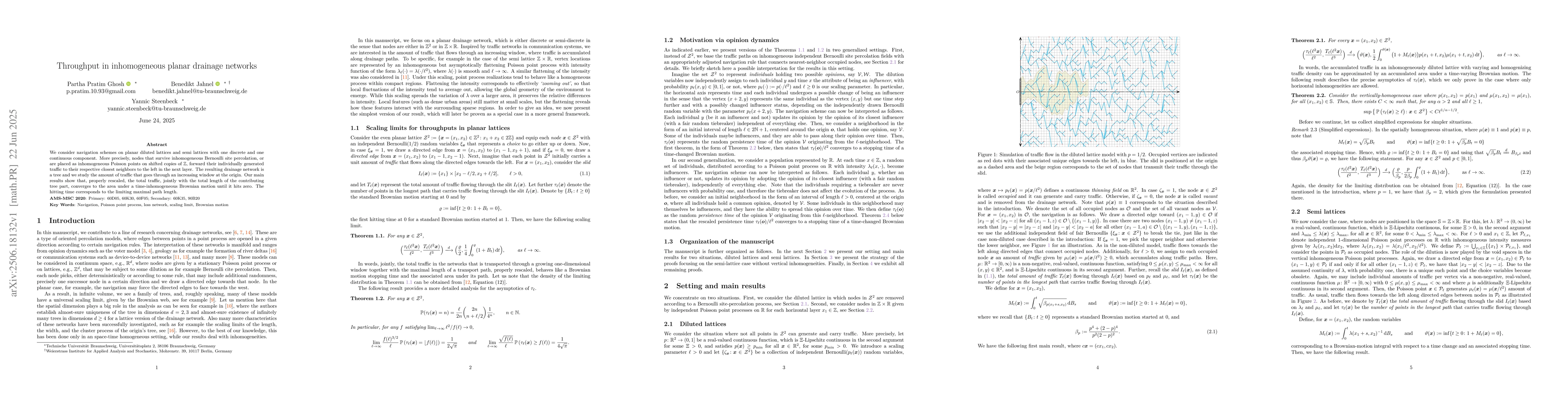 Thumbnail for Throughput in inhomogeneous planar drainage networks