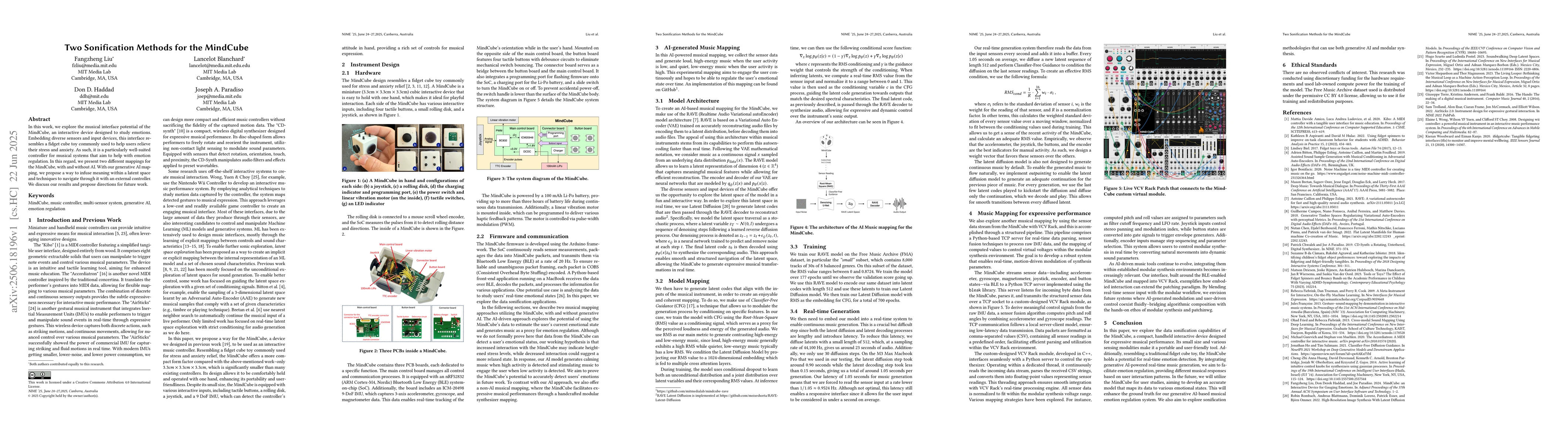 Thumbnail for Two Sonification Methods for the MindCube