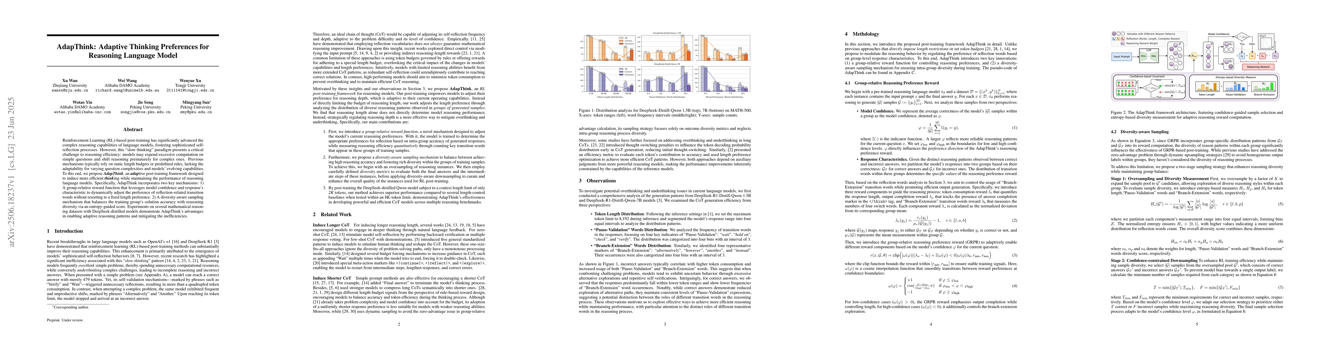 Thumbnail for AdapThink: Adaptive Thinking Preferences for Reasoning Language Model