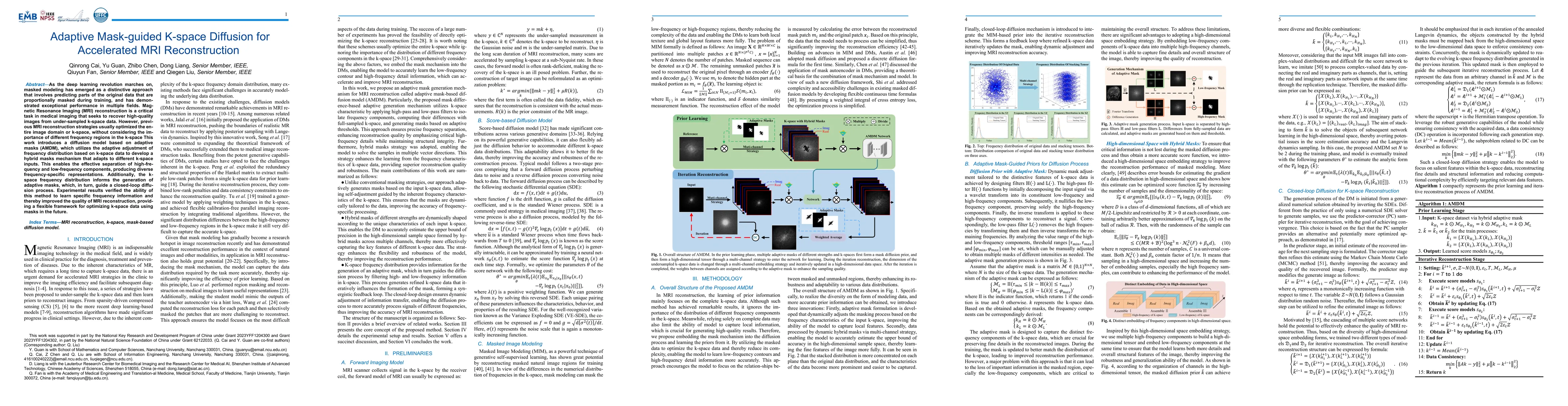 Thumbnail for Adaptive Mask-guided K-space Diffusion for Accelerated MRI
  Reconstruction