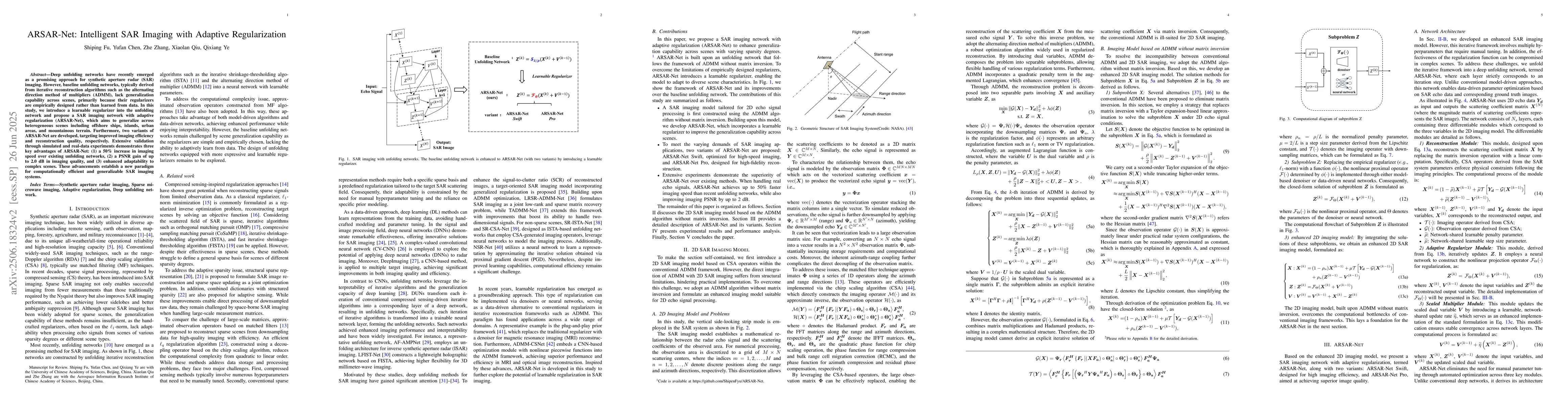 Thumbnail for ARSAR-Net: Intelligent SAR Imaging with Adaptive Regularization