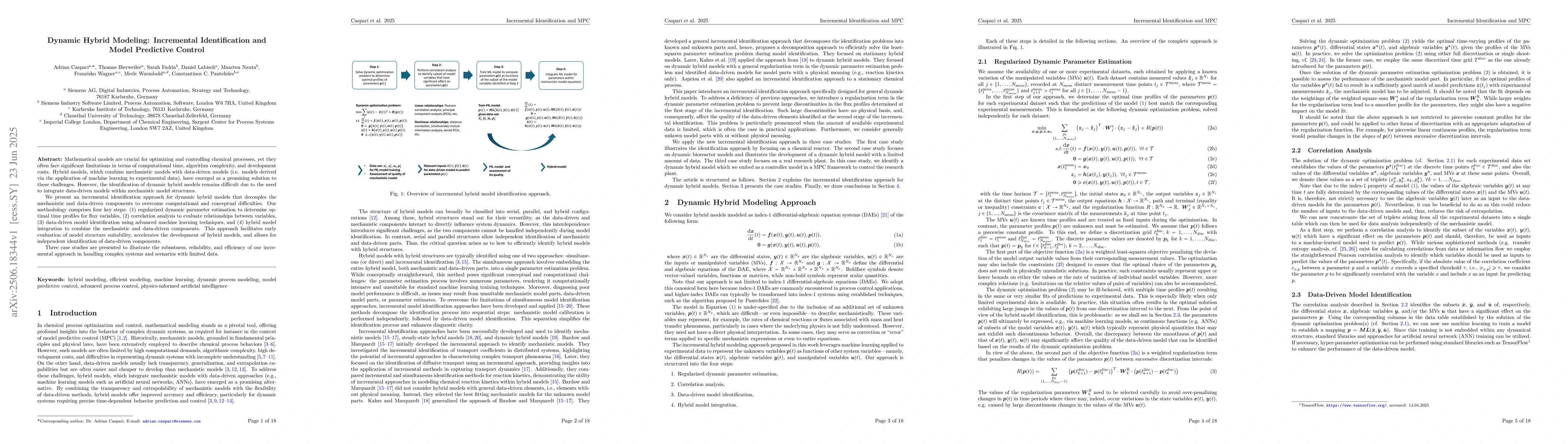 Thumbnail for Dynamic Hybrid Modeling: Incremental Identification and Model Predictive
  Control