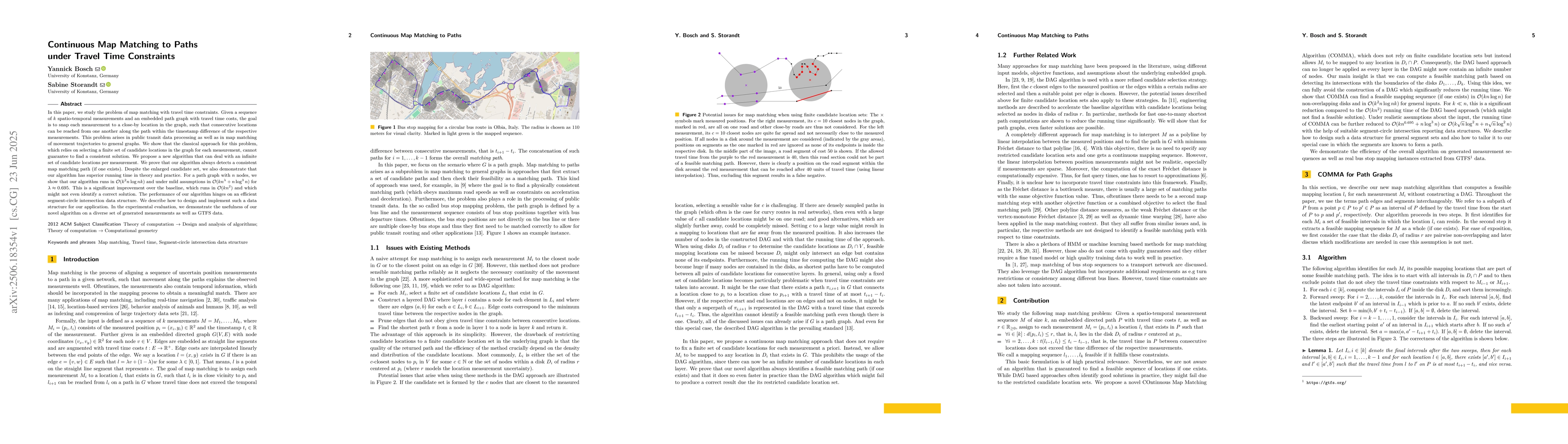 Thumbnail for Continuous Map Matching to Paths under Travel Time Constraints
