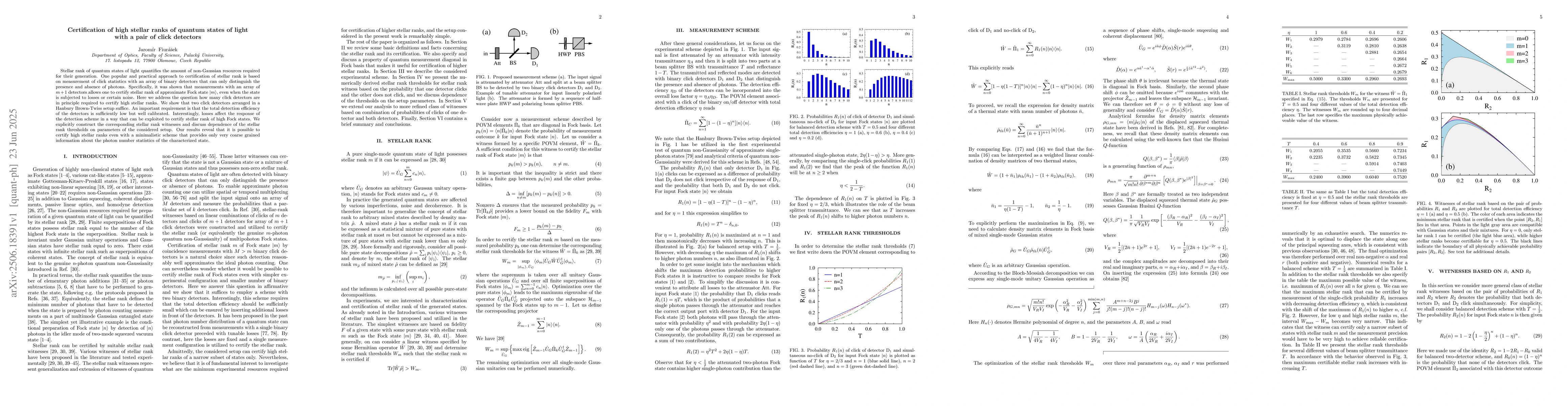Thumbnail for Certification of high stellar ranks of quantum states of light with a
  pair of click detectors
